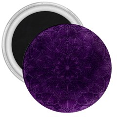 Background Purple Mandala Lilac 3  Magnets by Celenk