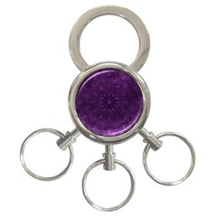 Background Purple Mandala Lilac 3-ring Key Chains