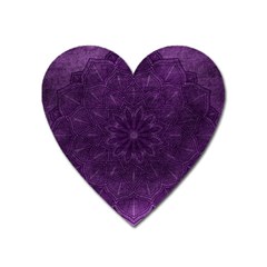 Background Purple Mandala Lilac Heart Magnet by Celenk