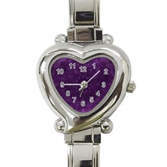 Background Purple Mandala Lilac Heart Italian Charm Watch by Celenk