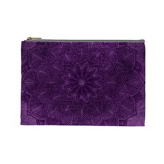 Background Purple Mandala Lilac Cosmetic Bag (large)  by Celenk