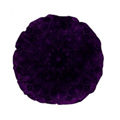 Background Purple Mandala Lilac Standard 15  Premium Flano Round Cushions by Celenk