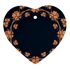 Floral Vintage Royal Frame Pattern Ornament (heart) by Celenk