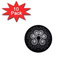 Fractal Filigree Lace Vintage 1  Mini Buttons (10 pack)  Front