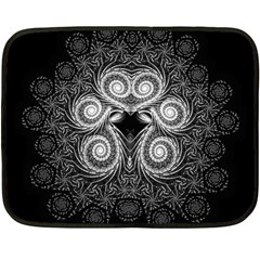 Fractal Filigree Lace Vintage Double Sided Fleece Blanket (mini)  by Celenk