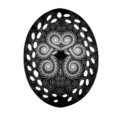 Fractal Filigree Lace Vintage Ornament (oval Filigree) by Celenk