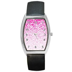 Halftone Dot Background Pattern Barrel Style Metal Watch by Celenk