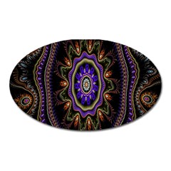 Fractal Vintage Colorful Decorative Oval Magnet by Celenk