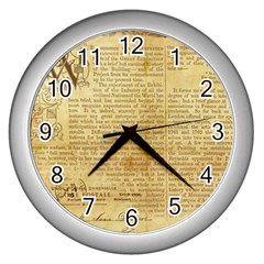 Vintage Background Paper Wall Clocks (silver) 