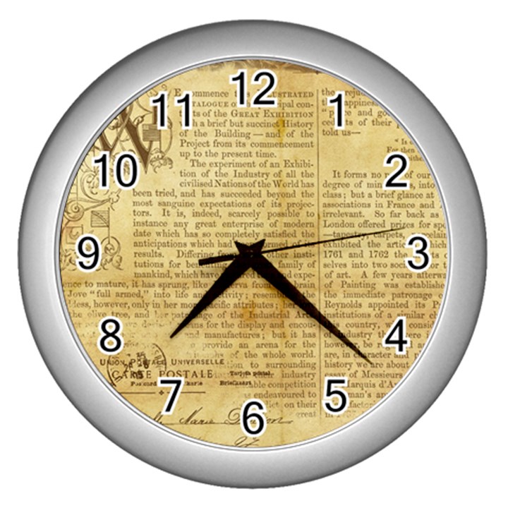 Vintage Background Paper Wall Clocks (Silver) 