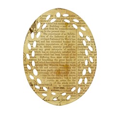 Vintage Background Paper Oval Filigree Ornament (two Sides) by Celenk