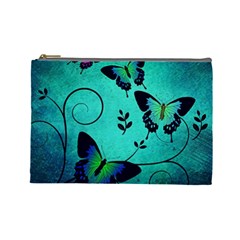 Texture Butterflies Background Cosmetic Bag (large)  by Celenk