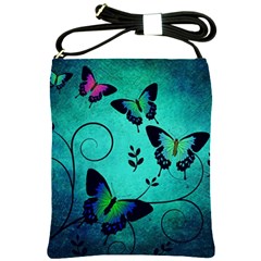 Texture Butterflies Background Shoulder Sling Bags