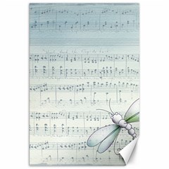 Vintage Blue Music Notes Canvas 20  X 30   by Celenk