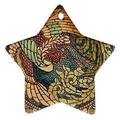 Wings Feathers Cubism Mosaic Ornament (star) by Celenk