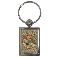 Wings Feathers Cubism Mosaic Key Chains (rectangle)  by Celenk