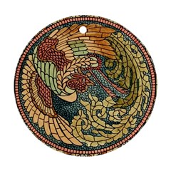 Wings Feathers Cubism Mosaic Round Ornament (two Sides) by Celenk