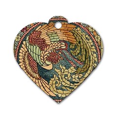 Wings Feathers Cubism Mosaic Dog Tag Heart (one Side)