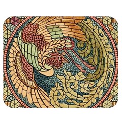 Wings Feathers Cubism Mosaic Double Sided Flano Blanket (medium)  by Celenk