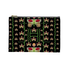 Roses In The Soft Hands Makes A Smile Pop Art Cosmetic Bag (large)  by pepitasart