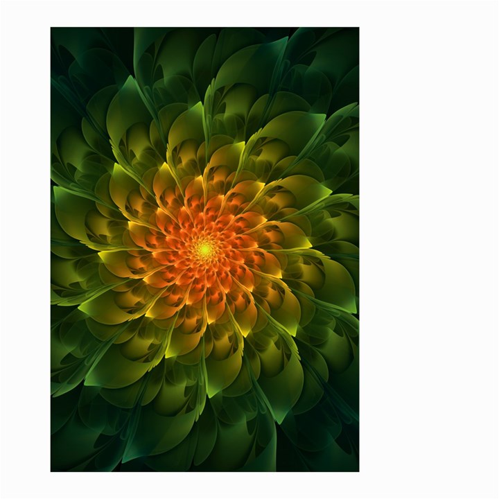 Beautiful Orange-Green Desert Cactus Fractalspiral Small Garden Flag (Two Sides)