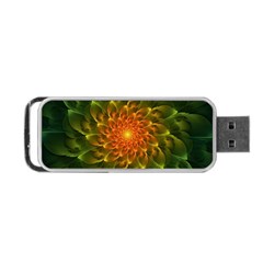 Beautiful Orange-green Desert Cactus Fractalspiral Portable Usb Flash (one Side) by jayaprime