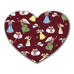 Christmas Angels  Heart Mousepads by Valentinaart