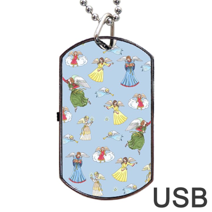 Christmas angels  Dog Tag USB Flash (Two Sides)