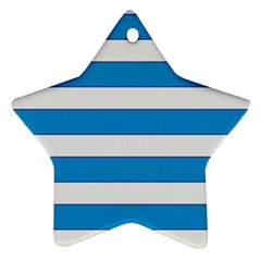 Blue And White Lines Ornament (star) by berwies