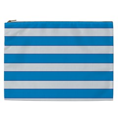 Blue And White Lines Cosmetic Bag (xxl)  by berwies