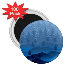 Blue Mountain 2 25  Magnets (100 Pack)  by berwies