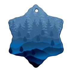 Blue Mountain Snowflake Ornament (two Sides) by berwies
