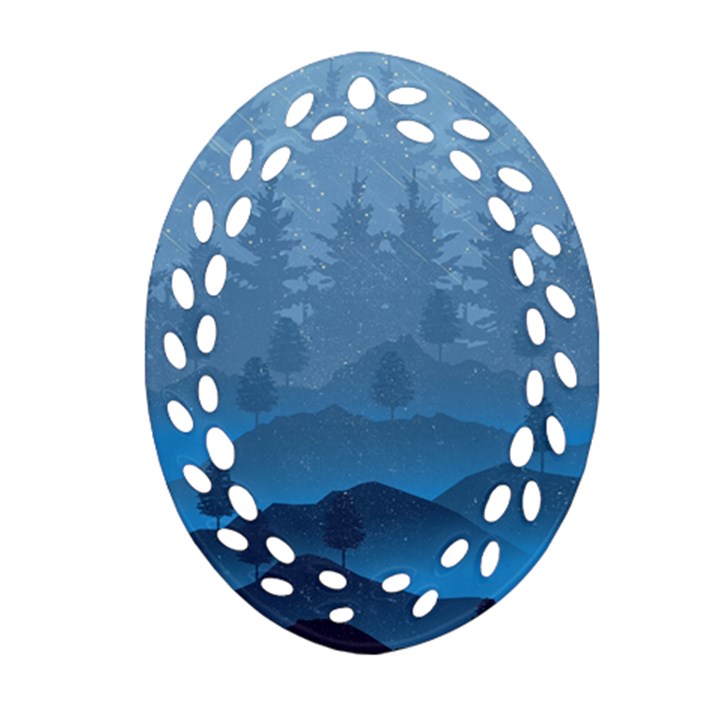 Blue Mountain Ornament (Oval Filigree)