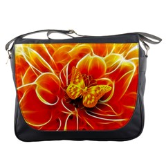 Arrangement Butterfly Aesthetics Orange Background Messenger Bags by Celenk