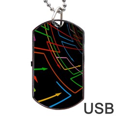 Arrows Direction Opposed To Next Dog Tag USB Flash (One Side)