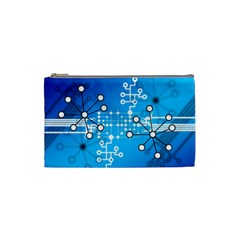 Block Chain Data Records Concept Cosmetic Bag (small)  by Celenk