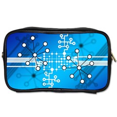 Block Chain Data Records Concept Toiletries Bags 2-side by Celenk