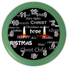 Candles Christmas Advent Light Color Wall Clocks by Celenk