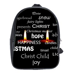 Candles Christmas Advent Light School Bag (large) by Celenk