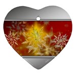 Christmas Candles Christmas Card Heart Ornament (Two Sides) Front
