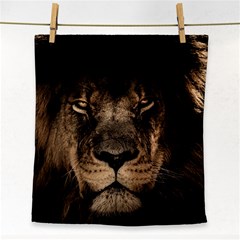 African Lion Mane Close Eyes Face Towel by Celenk