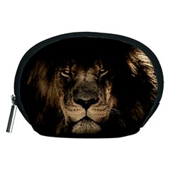 African Lion Mane Close Eyes Accessory Pouches (medium)  by Celenk