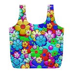 Flowers Ornament Decoration Full Print Recycle Bags (L)  Front