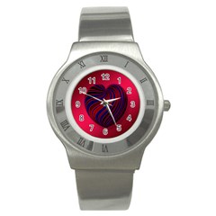 Heart Love Luck Abstract Stainless Steel Watch by Celenk