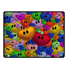 Heart Love Smile Smilie Double Sided Fleece Blanket (Small) 