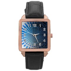Data Computer Internet Online Rose Gold Leather Watch 