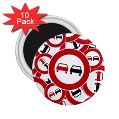 Overtaking Traffic Sign 2 25  Magnets (10 Pack)  by Celenk