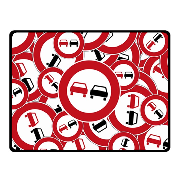 Overtaking Traffic Sign Double Sided Fleece Blanket (Small) 