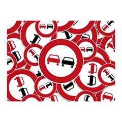 Overtaking Traffic Sign Double Sided Flano Blanket (mini)  by Celenk