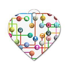 Icon Media Social Network Dog Tag Heart (one Side) by Celenk